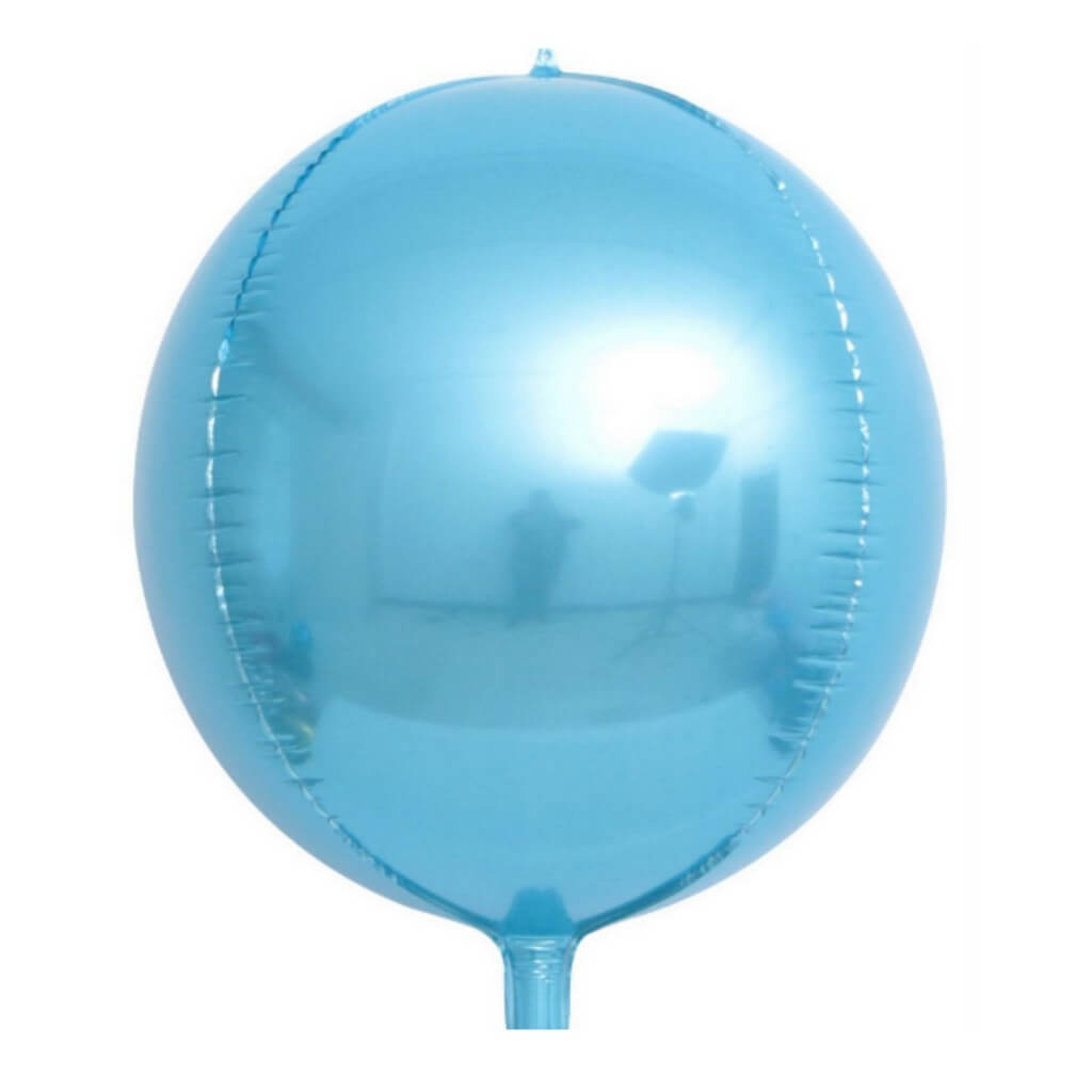 22" Jumbo Metallic Baby Blue ORBZ 4D Sphere Round Foil Balloon