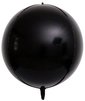 22" Jumbo Metallic Black ORBZ 4D Sphere Round Foil Balloon