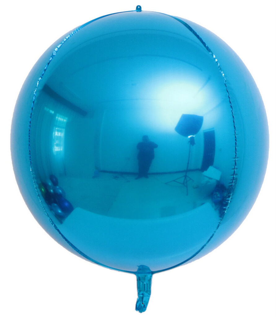 22" Online Party Supplies Jumbo Metallic blue ORBZ 4D Sphere Round Foil Party Wedding Bridal Baby Shower Birthday Party Balloon