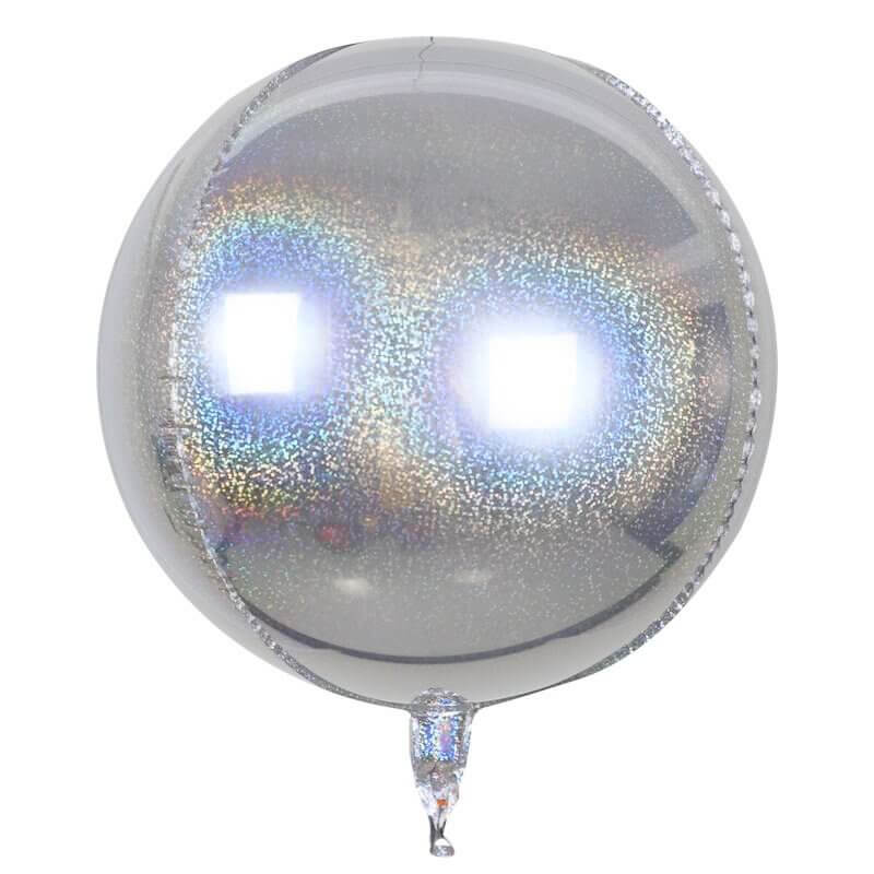 22" Jumbo ORBZ Laser Holographic Silver Ball Foil Balloon