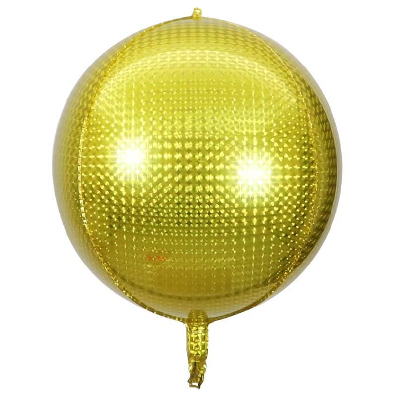 22" Jumbo ORBZ Laser Sequin Gold Ball Foil Balloon - ORBZ.68