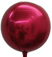 22" Jumbo Metallic Maroon Red ORBZ 4D Sphere Round Foil Balloon
