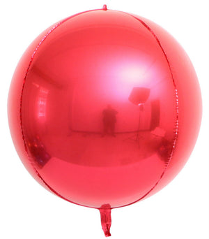 22" Online Party Supplies Jumbo Metallic Red ORBZ 4D Sphere Round Foil Party Wedding Bridal Baby Shower Birthday Party Balloon