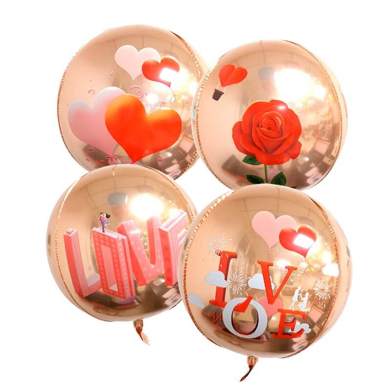 22 Inch Jumbo 4D ORBZ Rose Gold Love Valentines Day Foil Balloon