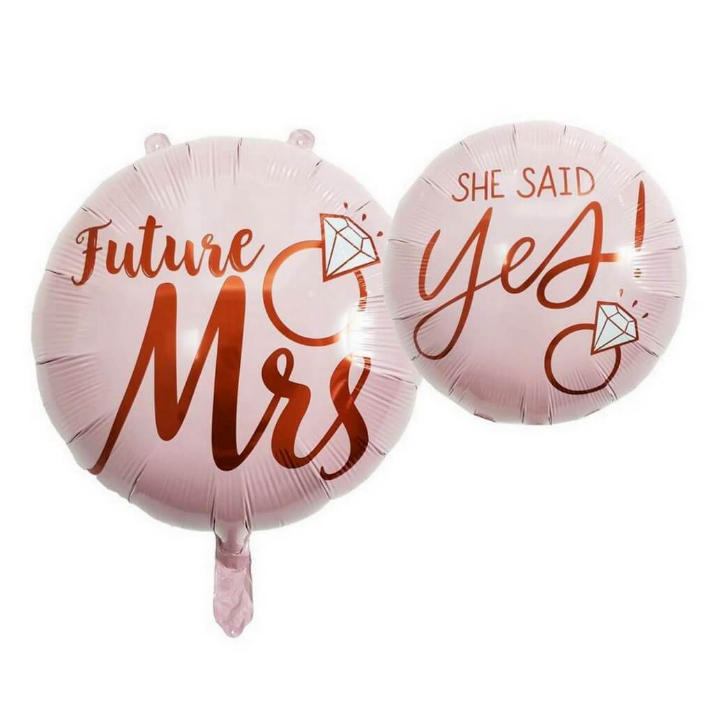 18" Round Reversible Rose Gold Future Mrs She Said Yes! Wedding Bridal Shower Hen Party Foil Balloon