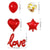 Online Party Supplies Love Red Heart Star Valentine's Day Balloon Bouquet - 22 pieces