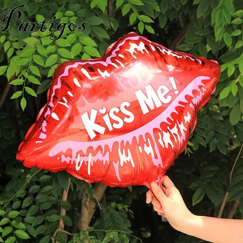 23" 'Kiss Me' Sexy Red Lip Shaped Hen Party Valentines Day Proposal Birthday Party Foil Balloon