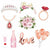 23pcs Rose Gold Floral Bridal Shower Paper Photo Booth Props
