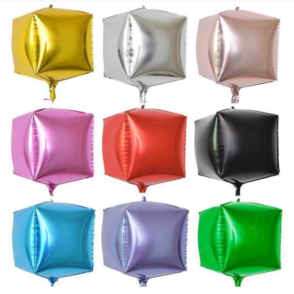 24" Jumbo 4D diamond six sided Box Cube Shape Foil Balloon