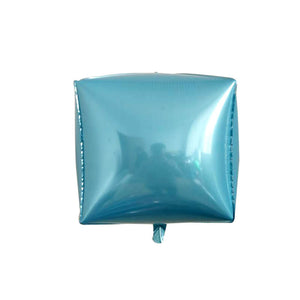 24" Jumbo 4D diamond six sided metallic blue Box Cube Shape Foil Balloon