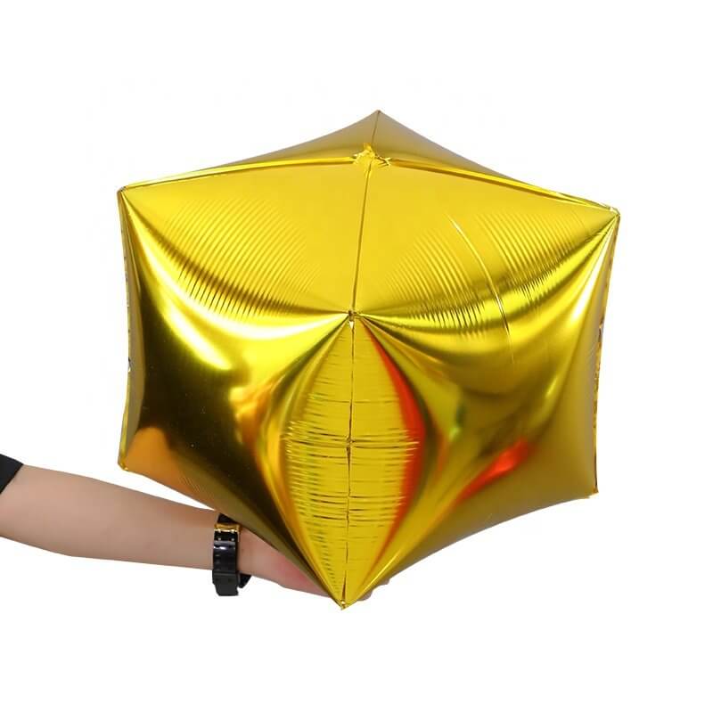 24" Jumbo 4D diamond six sided Box Cube Shape Foil Balloon