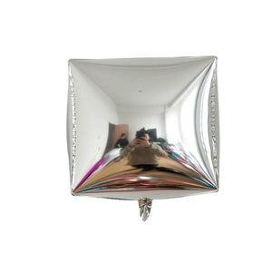 24" Jumbo 4D diamond six sided metallic silver Box Cube Shape Foil Balloon