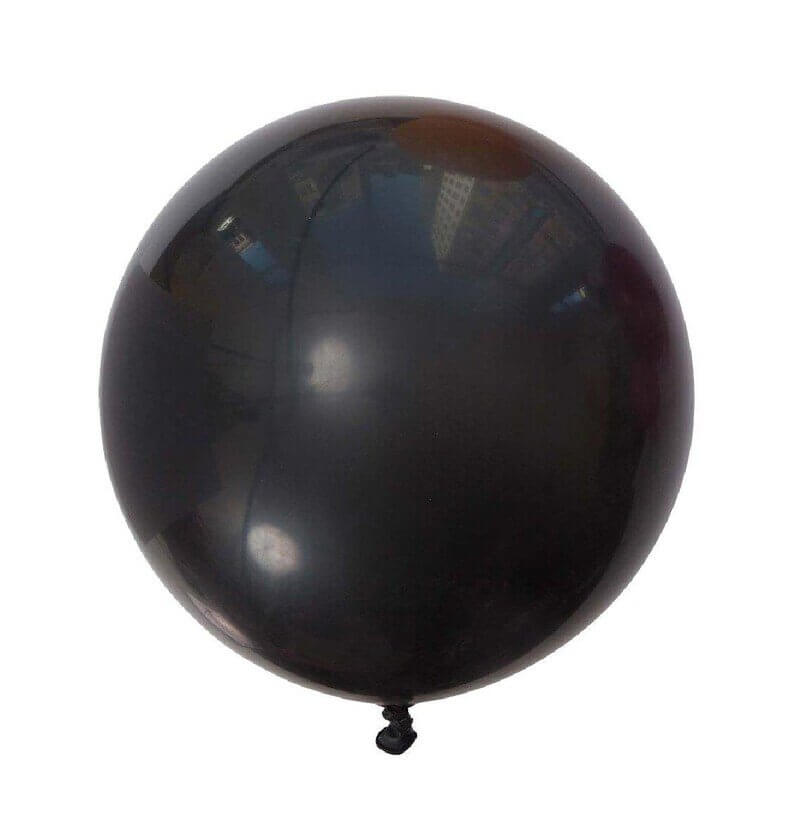 24 Inch Jumbo Perfectly Round Black Latex Balloon - Baby Shower, Gender Reveal, Wedding and Birthday Party Decorations