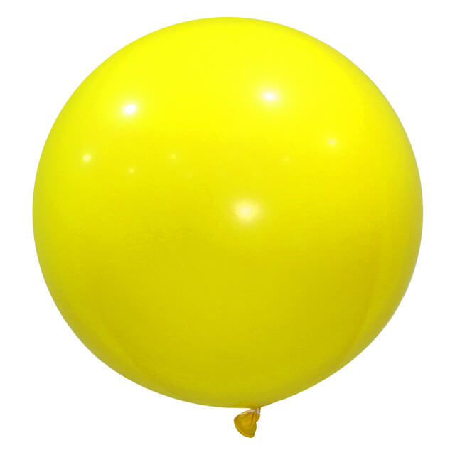 24" Round Yellow Latex Balloon