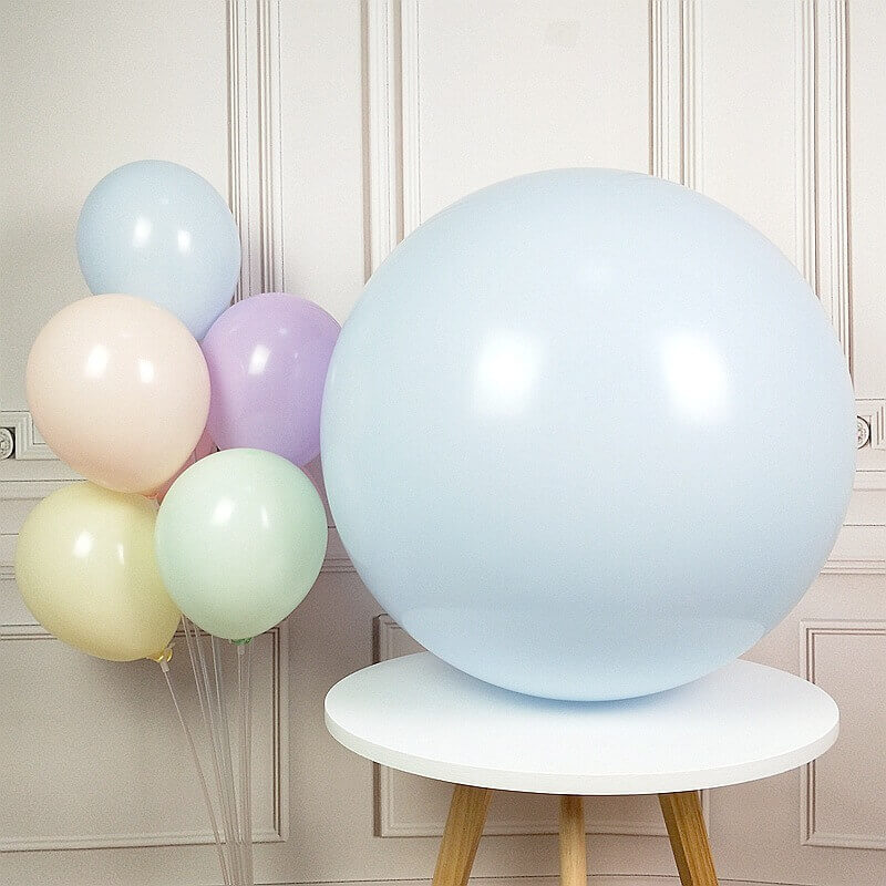 24 Inch Jumbo Pastel Lilac Mint Green Pink Yellow Peach Blue Round Macaron Latex Wedding Balloons