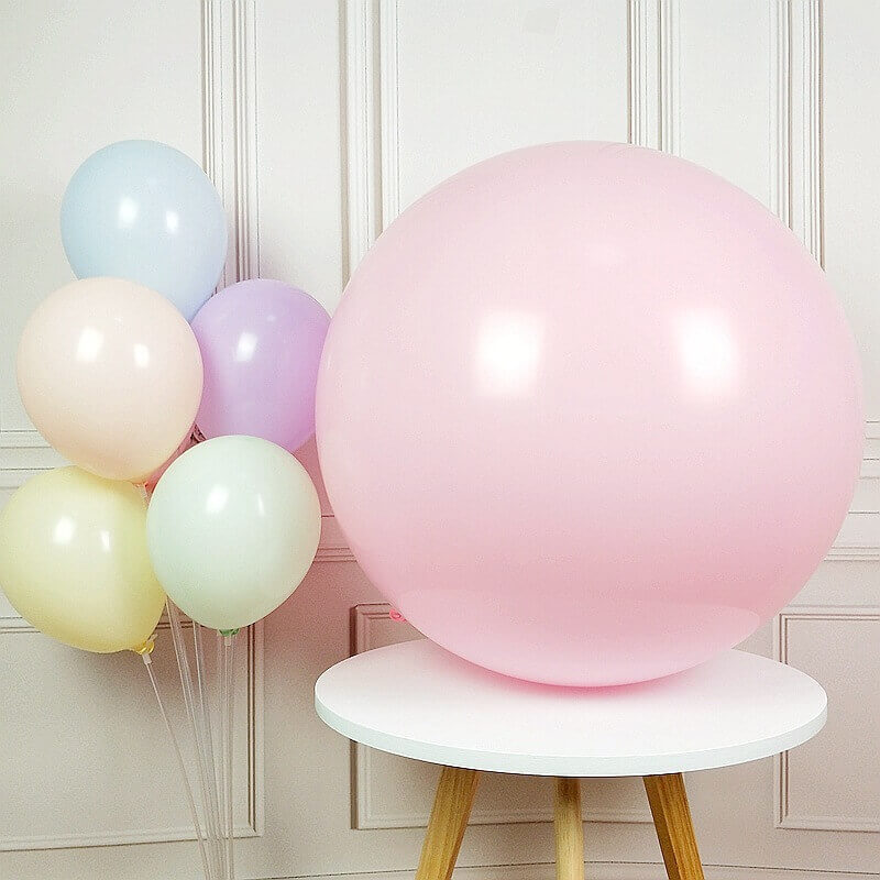 24 Inch Jumbo Pastel Lilac Mint Green Pink Yellow Peach Blue Round Macaron Latex Wedding Balloons