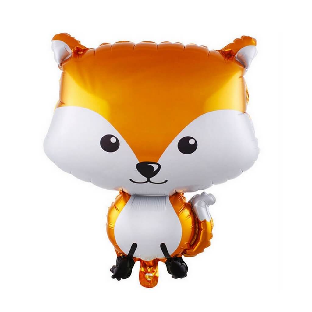 25" Orange Woodland Fox Shaped Foil Balloon