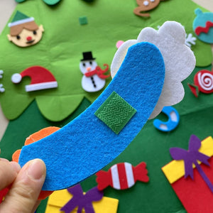 STYLE N1 - Felt Christmas Tree Kit, Xmas Gift for Toddler, 3D Felt Ornament, Xmas Decoration, Pretend Play, Children's Christmas Activity, Hand Crafts for Kids
