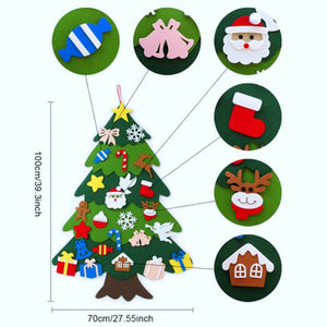 STYLE H - Felt Christmas Tree Kit, Xmas Gift for Toddler, 3D Felt Ornament, Xmas Decoration, Pretend Play, Children's Christmas Activity, Hand Crafts for Kids