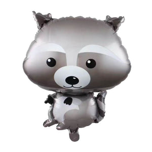 26 Inch Grey Woodland Racoon Animal Shaped Foil Balloon - Jungle Animal / Woodland Animal Themed Party Decorations