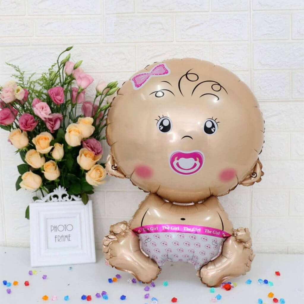 28'' Giant Baby Girl Shaped Helium Foil Baby Shower Birthday Party Balloon
