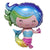 29" Online Party Supplies Jumbo Rainbow Mermaid Shaped Foil Balloon