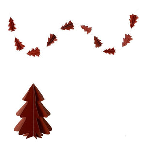 2m 3D Matte Coffee Coloured Christmas Tree Paper Garland