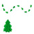 2m 3D Matte Dark Green Christmas Tree Paper Garland