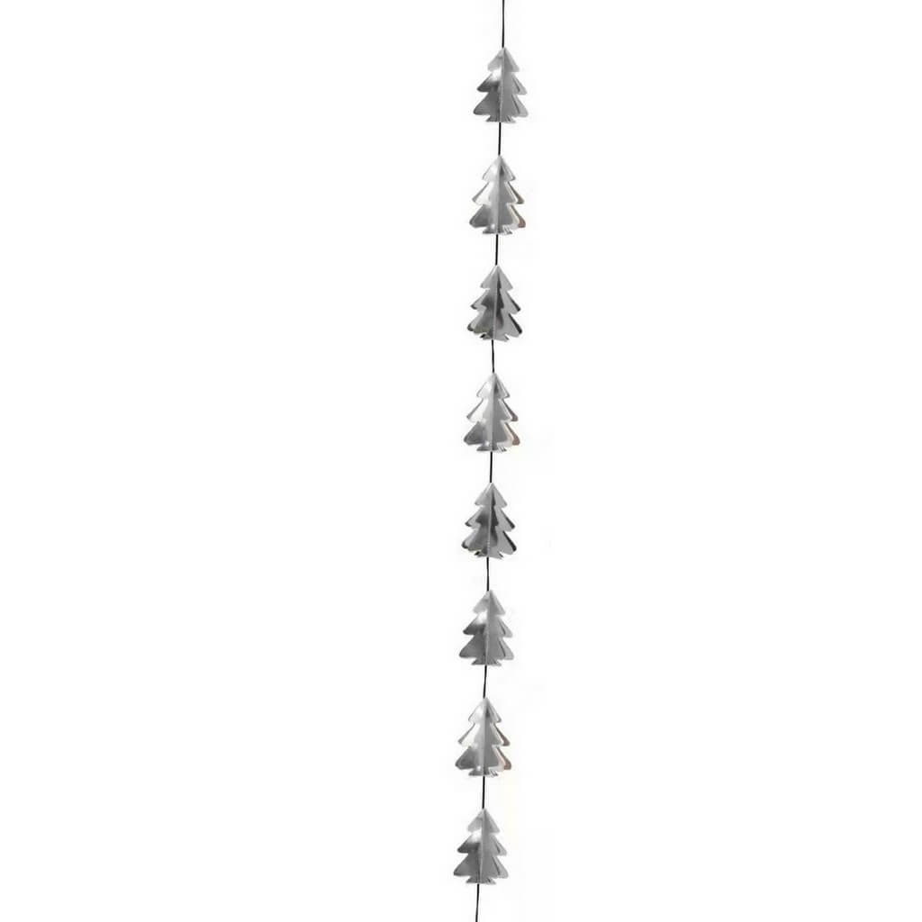 2m 3D Metallic Silver Christmas Tree Paper Garland