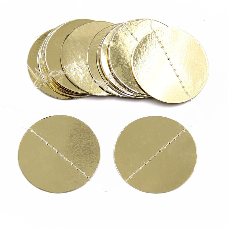 4m Online Party Supplies Metallic Gold Circle Confetti Bunting Garland