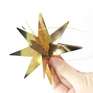 2m Metallic Gold 3D Star Shape Paper Garland