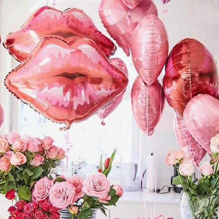 30" Giant Red Lip Shaped Hen Party Foil Balloon