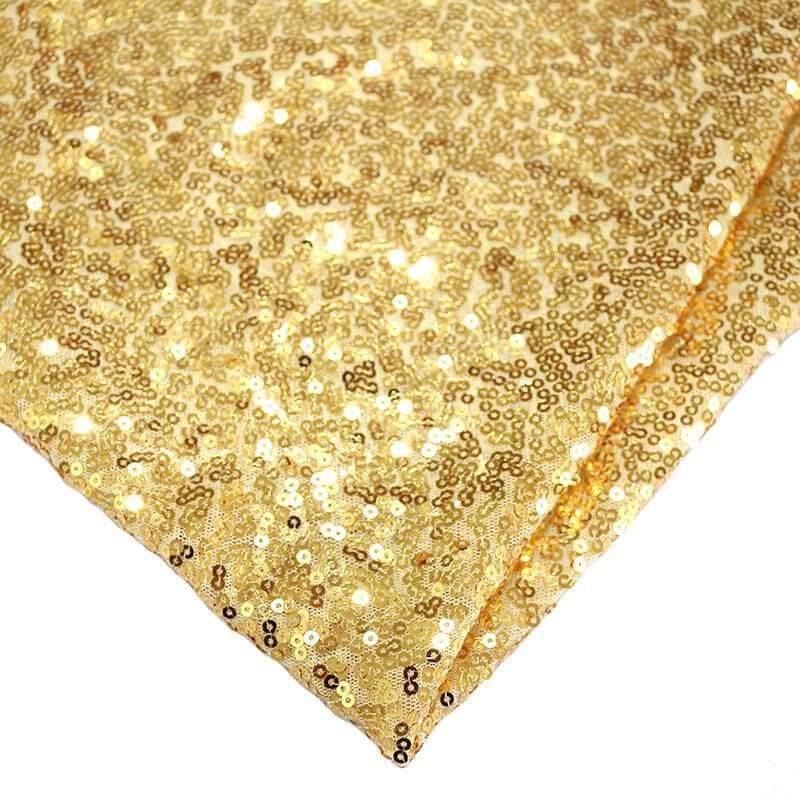 Round Sparkling Gold Sequin Tablecloth Cover - 60cm, 80cm, 100cm, 120cm