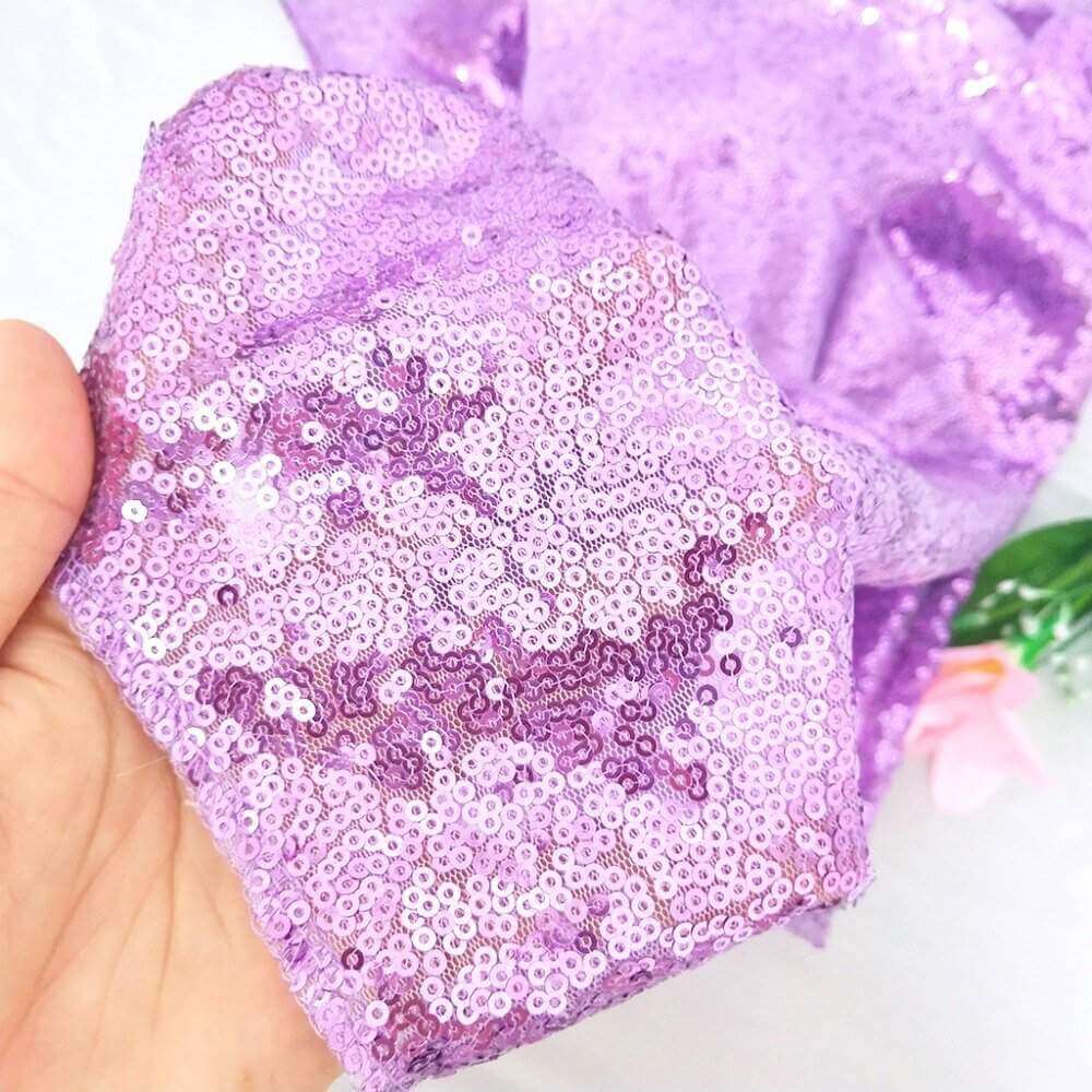 Round Sparkling Lavender Sequin Tablecloth Cover - 60cm, 80cm, 100cm, 120cm