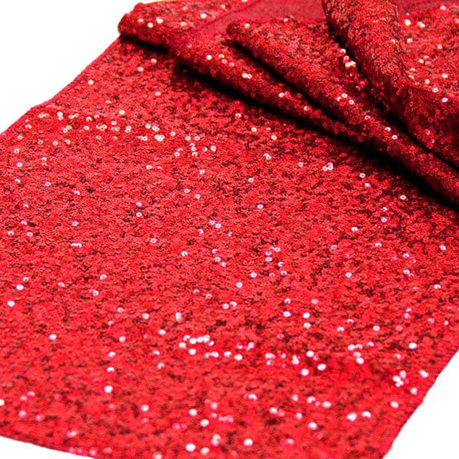 Round Sparkling Red Sequin Tablecloth Cover - 60cm, 80cm, 100cm, 120cm