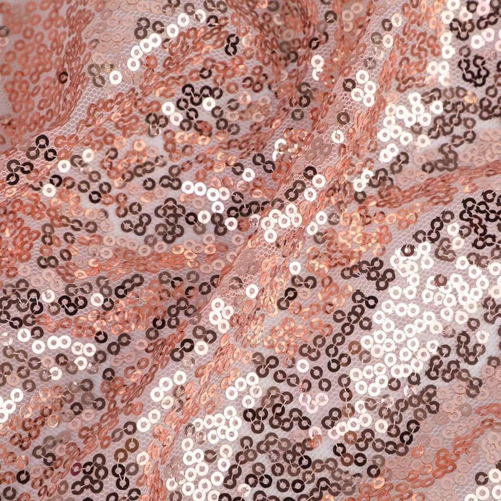 108 Inch Rose Gold Sequin Table Runner - Online Party Supplies