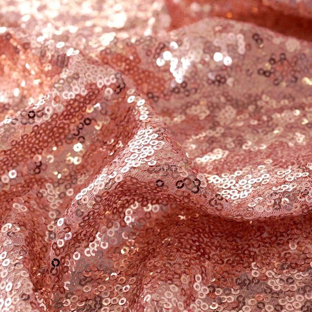 Round Sparkling Rose Gold Sequin Tablecloth Cover - 60cm, 80cm, 100cm, 120cm