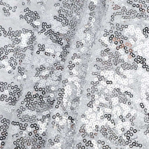 Round Sparkling Silver Sequin Tablecloth Cover - 60cm, 80cm, 100cm, 120cm