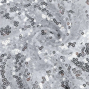 Round Sparkling Silver Sequin Tablecloth Cover - 60cm, 80cm, 100cm, 120cm