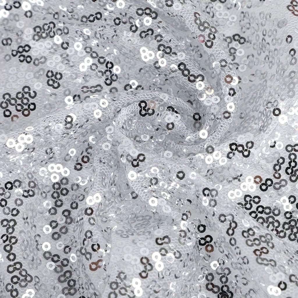 Silver Shimmer Sequin Wall Backdrop Curtain - 60cm x 240cm