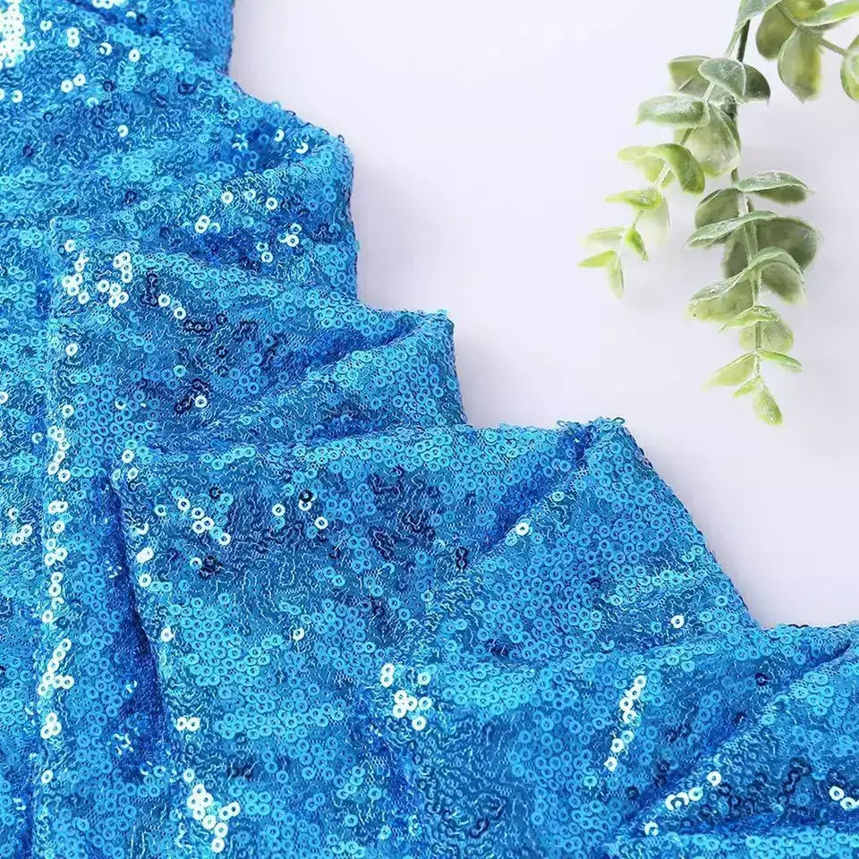30cm x 275cm Lake Blue Sequin Table Runner