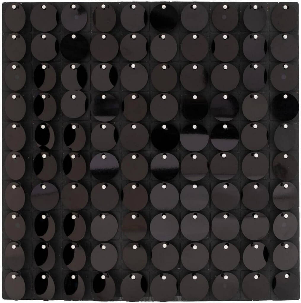 30cm x 30cm Pre-assembled Shimmer Sequin Wall Panel Backdrop - Round Black