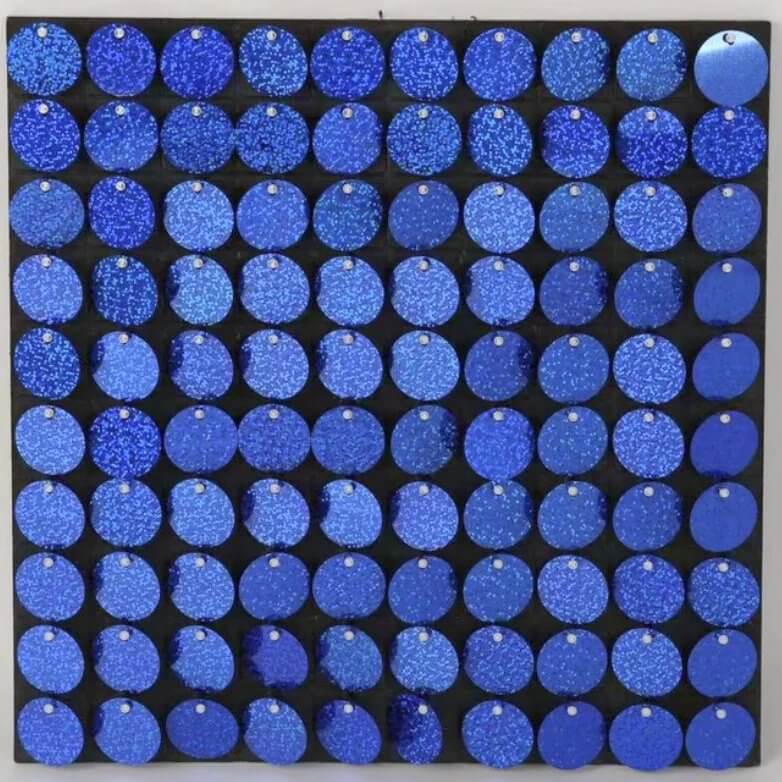 30cm x 30cm Pre-assembled Shimmer Sequin Wall Panel Backdrop - Round Laser Royal Blue