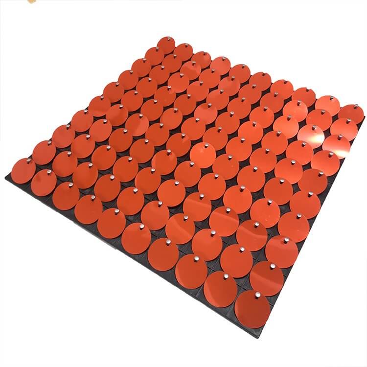 30cm x 30cm Pre-assembled Shimmer Sequin Wall Panel Backdrop - Round Red