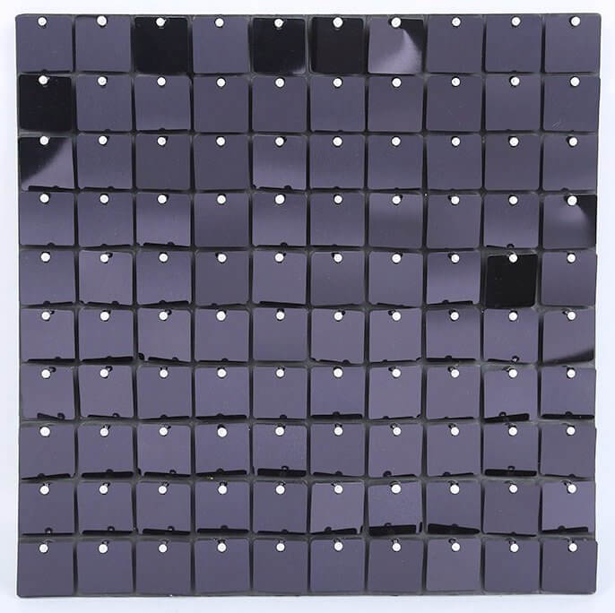 30cm x 30cm Pre-assembled Shimmer Sequin Wall Panel Backdrop - Square Black