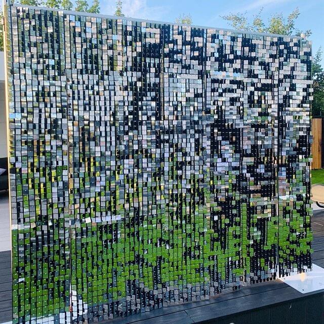 30cm x 30cm Pre-assembled Shimmer Sequin Wall Panel Backdrop - Square Black