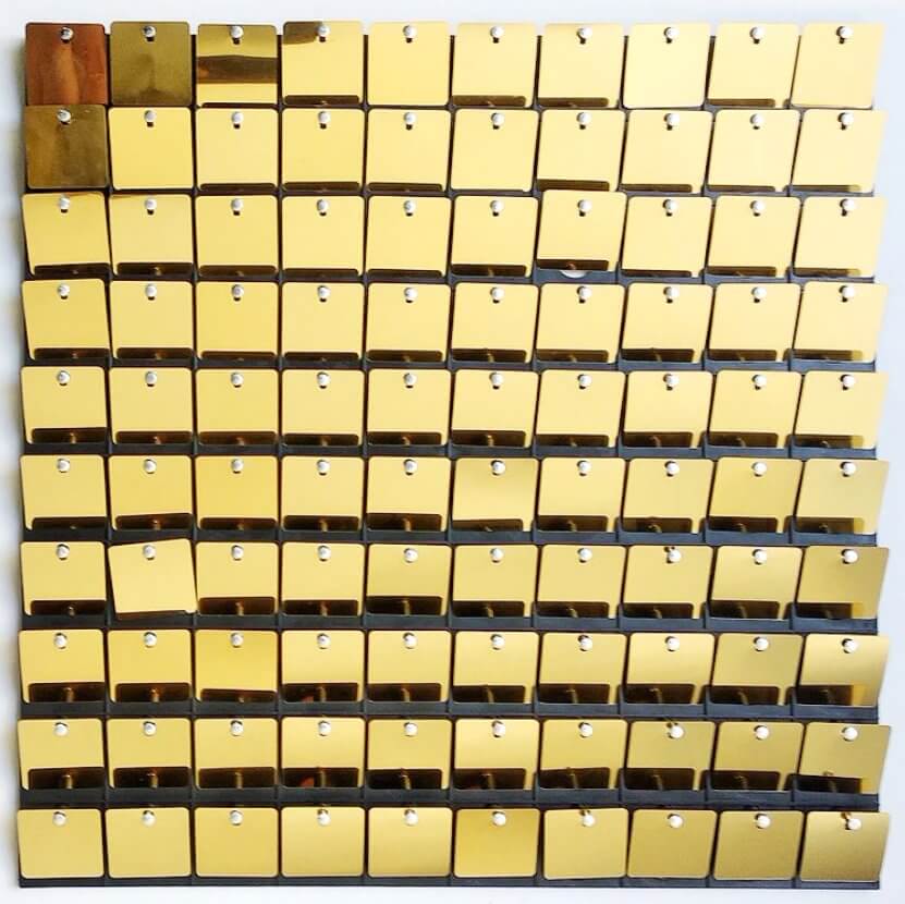 30cm x 30cm Pre-assembled Shimmer Sequin Wall Panel Backdrop - Square Metallic Gold