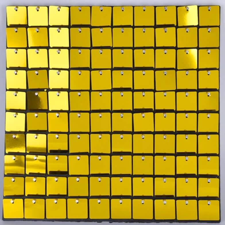 30cm x 30cm Pre-assembled Shimmer Sequin Wall Panel Backdrop - Square Metallic Gold
