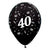 Sempertex 30cm Age 40 Metallic Pearl Black Latex Balloon 6 Pack