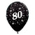 Sempertex 30cm Age 80 Metallic Pearl Black Latex Balloon 6 Pack